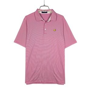 Masters Clubhouse Collection Polo Shirt Mens XL Augusta Golf Pink Stripe Italy